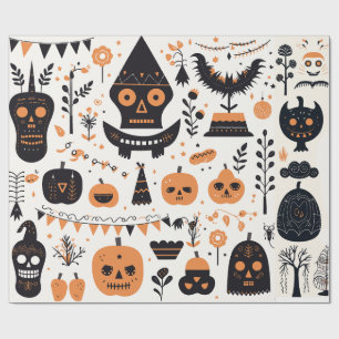 Boho Halloween Niedliches Party Embellish Geschenkpapier