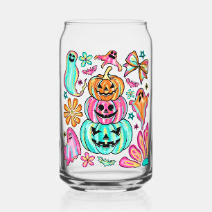 Boho Halloween Pumpkin Ghost Dosenglas
