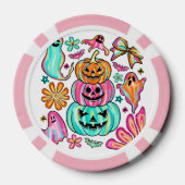 Boho Halloween Pumpkin Ghost Pokerchips (Rückseite)