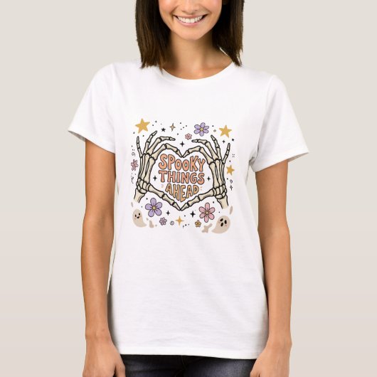 Boho-Halloween-Skeletthand T-Shirt (Vorderseite)