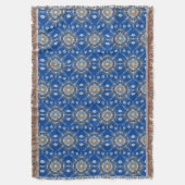 Boho Hand Drawn Mandala Blue Mustard Colorful Decke (Vorderseite Vertikal)