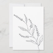 Boho Hand-drawn Wildflower White Grey Baby Shower Einladung (Rückseite)