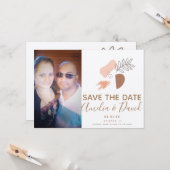 Boho Hand Gezeichnet Abstraktes Save the Date Foto Karte (Vorderseite/Rückseite Beispiel)