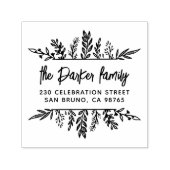 Boho Hand gezeichnet Blätter Frame Whimsy Rücksend Permastempel (Design)