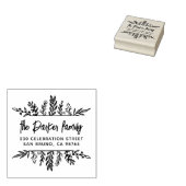 Boho Hand gezeichnet Blätter rahmen moderne Rückse Gummistempel (Stempel)