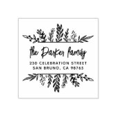 Boho Hand gezeichnet Blätter rahmen moderne Rückse Gummistempel (Prägung)