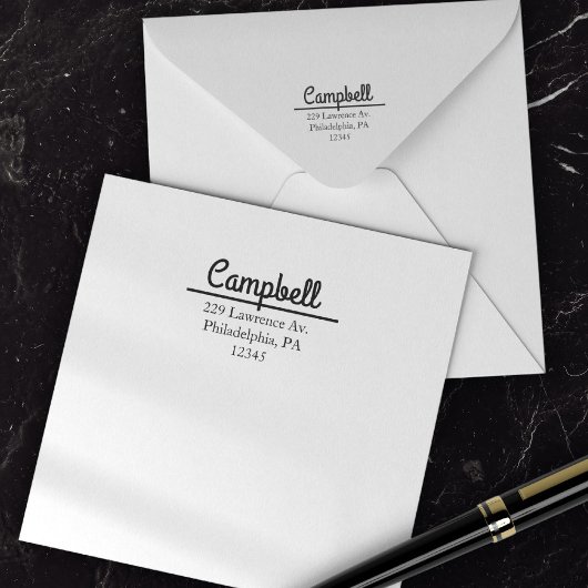 Boho Hand Lettering Rücksendeadresse Mailing Permastempel