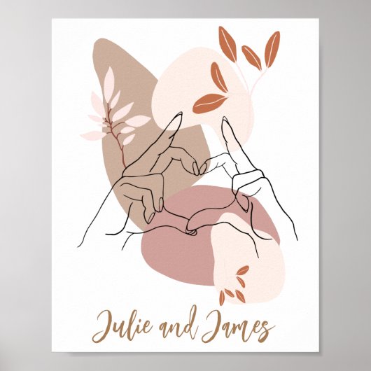 Boho Hände und Herz Poster Print (Vorne)