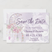 Boho Handfasting Moon Phase Dreamcatcher Save The Date (Vorderseite)