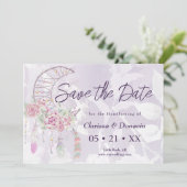 Boho Handfasting Moon Phase Dreamcatcher Save The Date (Stehend Vorderseite)