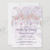 Boho Handfasting Triple Moon Dreamcatcher Einladung (Vorderseite)