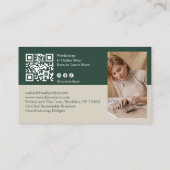 BOHO-HANDGEMACHTE KERAMIK QR-CODE-FOTO VISITENKARTE (Rückseite)