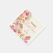 Boho Handgemalt Wasserfarben Brautparty Serviette (Ecke)