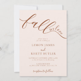 Boho handgeschriebener Fall in Liebe Hochzeit Einladung