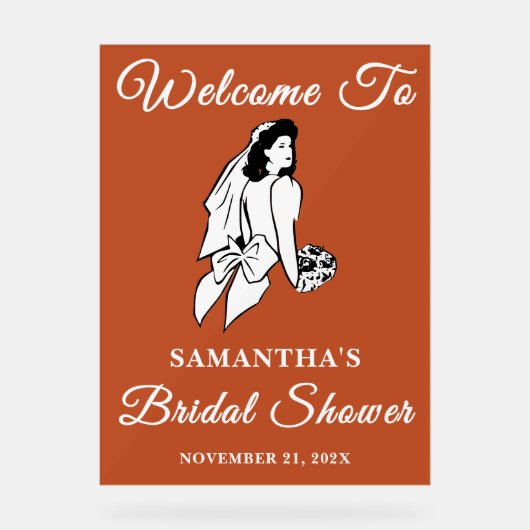 Boho Handgeschriebenes Script Fall Brautparty Will Acrylschild (Vorderseite)