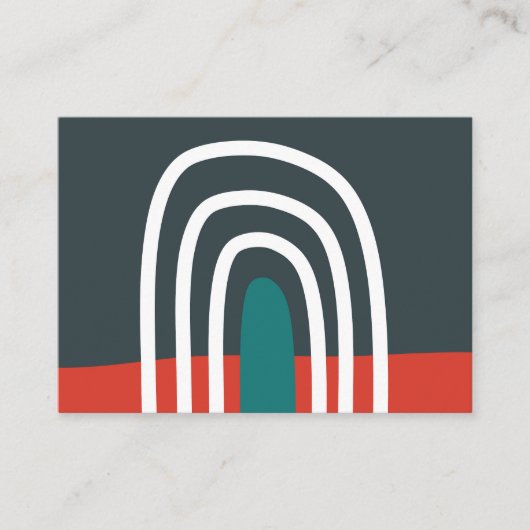 Boho handgezeichnete Regenbogenkunst Visitenkarte (Vorderseite)