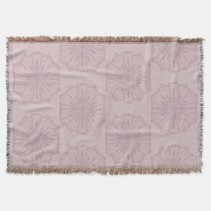 Boho Handgezeichnetes Mandala Rosenrot Muster Decke