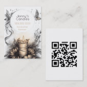 Boho-Handmade-Kerzen QR-Code Visitenkarte (Vorne/Hinten)