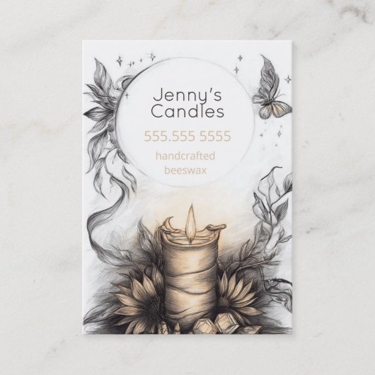 Boho-Handmade-Kerzen QR-Code Visitenkarte (Vorderseite)