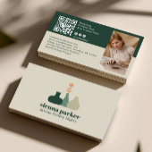 BOHO  HANDMADE POTTERY CERAMIC QR CODE PHOTO VISITENKARTE