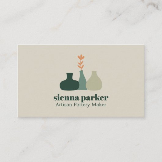 BOHO  HANDMADE POTTERY CERAMIC QR CODE PHOTO VISITENKARTE (Vorderseite)