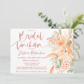 Boho HandPainted Terracotta Floral Bridal Luncheon Einladung (Stehend Vorderseite)