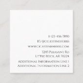 Boho Hands & Herb Blätter Bio Shop Logo Quadratische Visitenkarte (Rückseite)