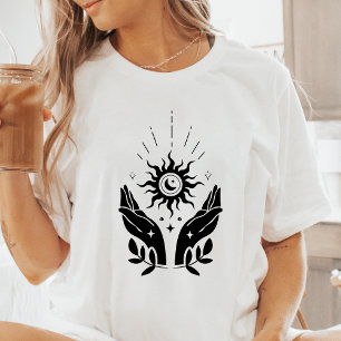 Boho Hands Sonne und Mond Himmels-Design Tri-Blend Shirt