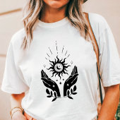 Boho Hands Sonne und Mond Himmels-Design Tri-Blend Shirt