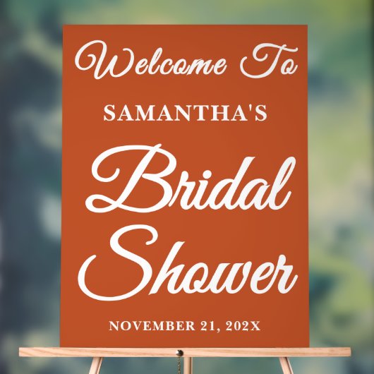 Boho Handwriting Script Brautparty Willkommen Acrylschild (Neutral)