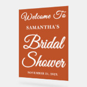 Boho Handwriting Script Brautparty Willkommen Acrylschild (Winkel)