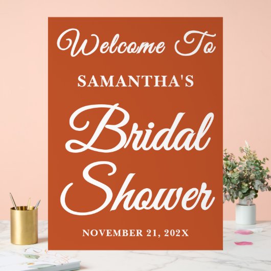 Boho Handwriting Script Brautparty Willkommen Acrylschild (Hochzeit)