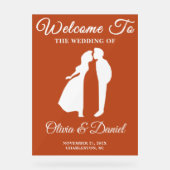 Boho Handwriting Script-Hochzeit im Herbst Willkom Acrylschild (Vorderseite)