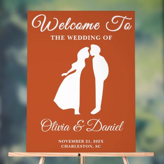 Boho Handwriting Script-Hochzeit im Herbst Willkom Acrylschild (Neutral)