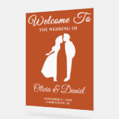 Boho Handwriting Script-Hochzeit im Herbst Willkom Acrylschild (Winkel)