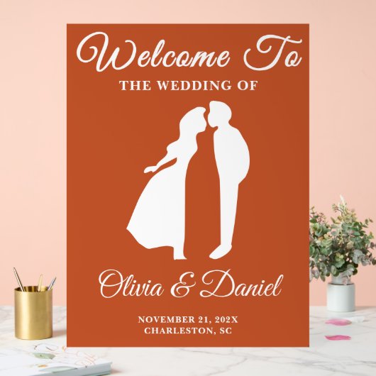 Boho Handwriting Script-Hochzeit im Herbst Willkom Acrylschild (Hochzeit)