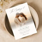 Boho Handwriting Script Romantic Foto Wedding Einladung