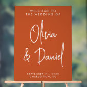 Boho Handwriting Script Wedding Welcome Acrylschild (Neutral)