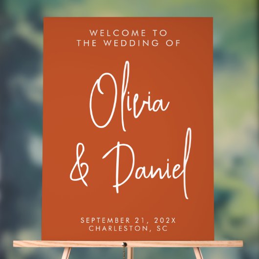 Boho Handwriting Script Wedding Welcome Acrylschild (Neutral)