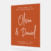 Boho Handwriting Script Wedding Welcome Acrylschild (Winkel)