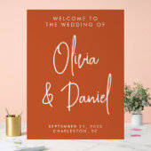 Boho Handwriting Script Wedding Welcome Acrylschild (Hochzeit)