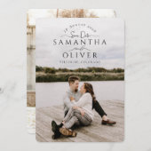 Boho Handwritten Photo Save the Date Card Einladung (Vorne/Hinten)