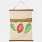 Boho Hanging Floral Set Continuous Branch Wandteppich Mit Holzrahmen (Vorderseite 2)