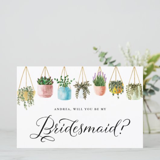 Boho Hanging-Pflanze werden Sie meine Bridesmaid-K (Stehend Vorderseite)