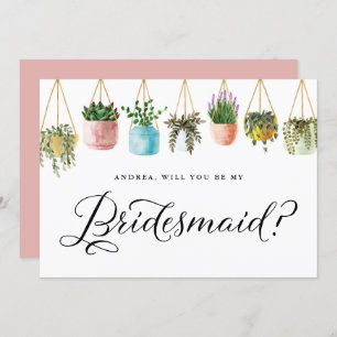 Boho Hanging-Pflanze werden Sie meine Bridesmaid s Einladung