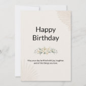 Boho Happy Birthday Card Einladung (Vorderseite)