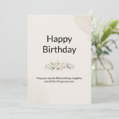 Boho Happy Birthday Card Einladung (Stehend Vorderseite)
