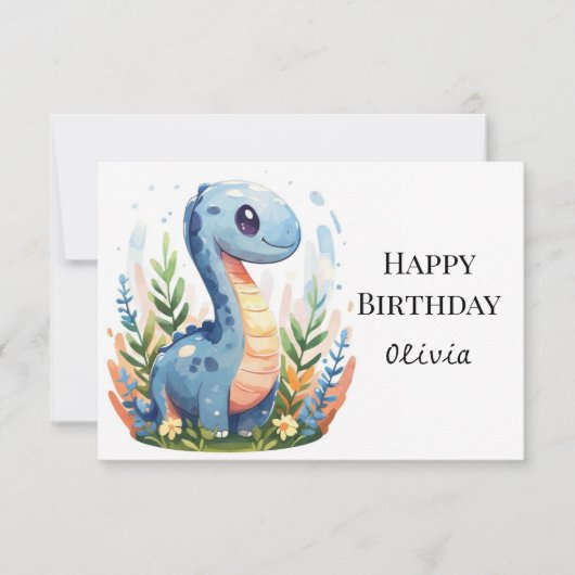 Boho Happy Dino Birthday Karte (Vorderseite)