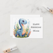 Boho Happy Dino Birthday Karte (Vorderseite/Rückseite Beispiel)