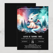 Boho Happy Dragon Birthday Einladung (Vorne/Hinten)